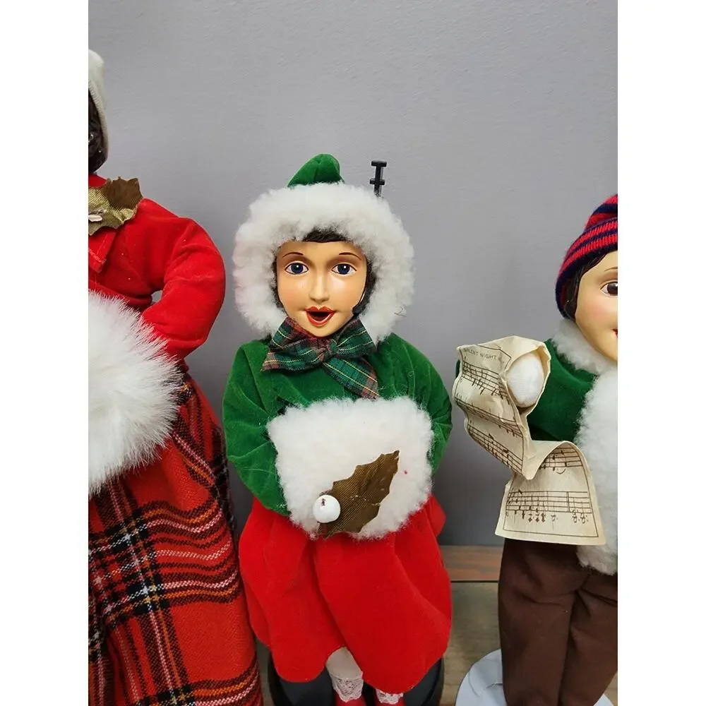 Vintage 1986 BRINN'S Collectible Edition Christmas Caroler Dolls Figurine Set